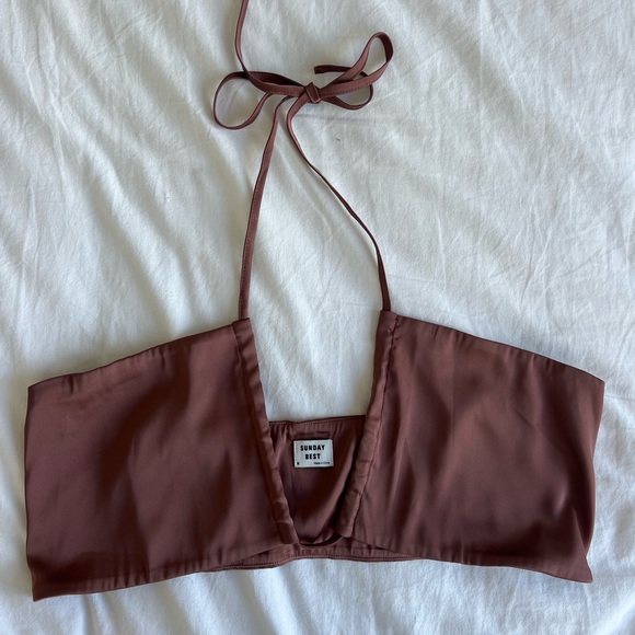 Sunday Best Cora Halter Top - Mocha - Picture 2 of 3